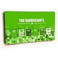 Uniqueful Personalised Novelty Green Squares 6 Hook Key Holder New Home | Size: 100 cm