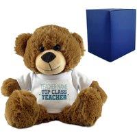 Uniqueful Personalised Dark Brown Teddy Bear Top Class Teacher T-Shirt | Size: 100 cm
