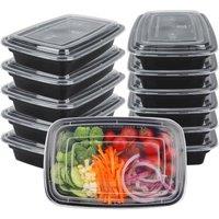 ECONX 28oz Plastic Meal Prep Food Containers Food Storage Boxes with Lids in Black | Size: 30 Pack