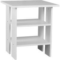 Nordara White 3 Tier Wooden Side Table Nightstand