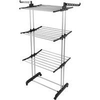 Nordara Black 4 Tier Foldable Clothes Airer Laundry Dry Rack