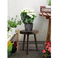 Nordara Wooden Stool Plant Stand Corner Small Side Table in Dark Brown