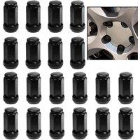 SPETLEK 20pcs M14 x 1.5 Alloy Wheel Nuts 19mm Hex Lugs for Van in Black