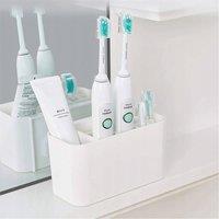 Nordara Electric Toothbrush Holder, Large Bathroom Caddy Storage Organizer in White