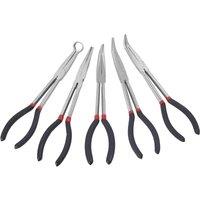 SPETLEK 7x 11 Inch Long Reach Nose Pliers Set Straight Bent Hose Tip 280mm in Black