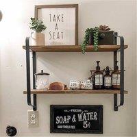 Nordara UK Large Rustic Industrial Pipe Wall Shelf Wooden Storage Unit