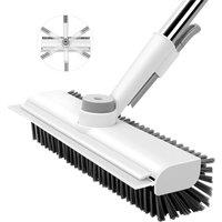 Nordara Long Handle Floor Scrub Brush Stiff Bristle Tile Deck Cleaner in White