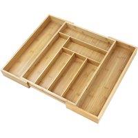 Nordara Extendable Cutlery Tray Kitchen Drawer Organiser 6/8 Compartments in Brown