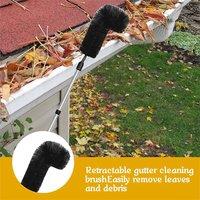 Nordara 1Set Gutter Cleaning Brush with Pole 310cm Roof Cleaner Kit in Black