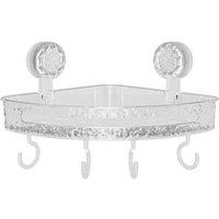 SPETLEK Bathroom Suction Cup Storage Rack Wall Mounted Shower Shelves Basket in Clear