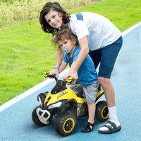 HOMCOM No Power Quad Toddler Ride on Car Foot-to-Floor Sliding in Yellow