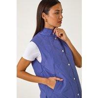 Roman Women's Diamond Quilted Funnel Neck Gilet in Lavender | Size: 18