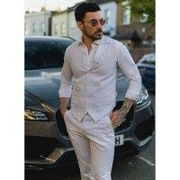 TruClothing Men's Summer Suit Waistcoat Trousers Wedding in Grey | Size: 42R