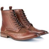 Amen Shoes Men's Adare Leather Lace up Brogue Boots in Brown | Size: 8