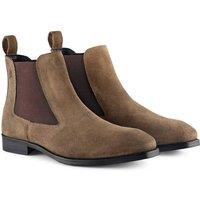 Amen Shoes Men's Dundalk Premium Suede Leather Chelsea Boots in Light Brown | Size: 10
