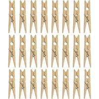 DECORE4U LTD Wooden Cloth Pegs 24 Pack Strong Natural Laundry Clips Durable