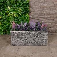 Charles Bentley Trough Slate Planter (60cm) Plastic Plant Pot in Grey
