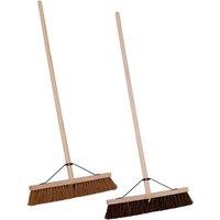 Charles Bentley 18" Bassine & Coco Brooms Set of 2 in Natural