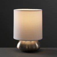 ValueLights Pair of Silver Table Lamps Touch On/Off Dimmable