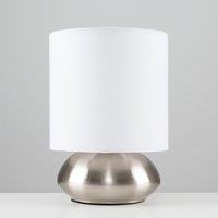 ValueLights Silver Table Lamp Touch On/Off Dimmable