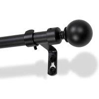 Harbour Housewares Extendable Metal Ball Curtain Pole Kit - 83 to 120cm in Black