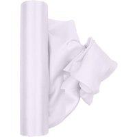 Neel Blue 20cm x 29cm Solid Satin Roll Large Fabric for Chair Sash Wedding Bouquet Dcor Drapery in White | Size: 20 cm x 29 cm