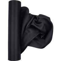 Neel Blue 20cm x 29cm Solid Satin Roll Large Fabric for Chair Sash Wedding Bouquet Dcor Drapery in Black | Size: 20 cm x 29 cm