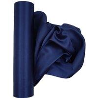 Neel Blue 20cm x 29cm Solid Satin Roll Large Fabric for Chair Sash Wedding Bouquet Dcor Drapery in Navy | Size: 20 cm x 29 cm