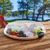 Farberware Build-a-Board Round Bamboo Multi-Purpose Snack Board & Locking Lid, 35.5cm, Christmas & Party Serveware in Brown
