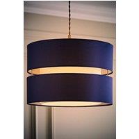 ValueLights Sophia Tier Large 35cm Drum Easy Fit Ceiling Light Lamp Shade & Bulb in Navy | Size: 14 inches