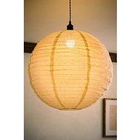 ValueLights Etta Natural Linen XL Globe Lamp Shade 60cm with Bulb in Cream