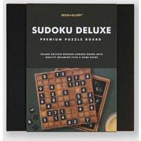 Suck UK Deluxe Sudoku Wooden Puzzle Set with Tiles & Storage in Brown