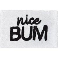 Mooky Mats Nice Bum Slogan Bath Mat - Non-Slip Fun Bathroom Rug in White
