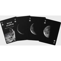 Suck UK Moon Playing Cards - Space Inspired Apollo Astronaut Deck in Black