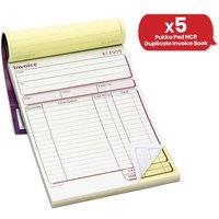 Pukka Pad, Ncr Duplicate Invoice Book 137 X 203Mm - Pack of 5