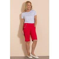 Anna Rose Women's Pull On Stretch Shorts in Red | Size: 22