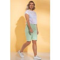 Klass. Women's Striped Cotton Blend Shorts in Green | Size: 22