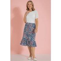 Anna Rose Women's Printed Pull On Skirt in Red | Size: 18