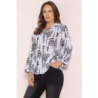 Klass. Women's Printed Cotton Shirt in White | Size: Large
