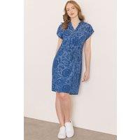 Klass. Women's Floral Printed Short Sleeve Dress in Blue | Size: 16