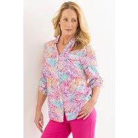 Anna Rose Women's Printed Blouse in White | Size: 16
