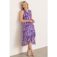 Anna Rose Women's Printed Cowl Neck Dress in Violet | Size: 14