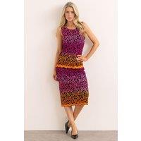 Klass. Women's Ombre Floral Lace Skirt in Orange | Size: 22