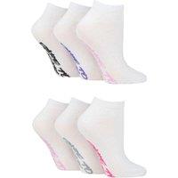 SOCKSHOP Dare to Wear Women's 6 Pair Dare to Wear Pique Knit Patterned Trainer Socks in White | Size: 4-8