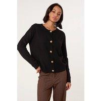 Blue Vanilla Women's Black Longe Sleeve Button Up Round Neck Cardigan | Size: 18-20