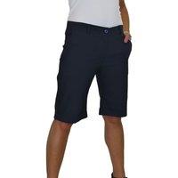 Paulo Due Women's Stretch Cuffed Bermuda Shorts in Navy | Size: 20