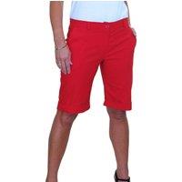 Paulo Due Women's Stretch Cuffed Bermuda Shorts in Red | Size: 14