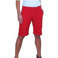 Paulo Due Women's Stretch Cuffed Bermuda Shorts in Red | Size: 16