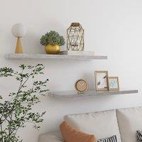 Berkfield Home Floating Wall Shelves 2 pcs Concrete Grey 90x23.5x3.8 cm MDF
