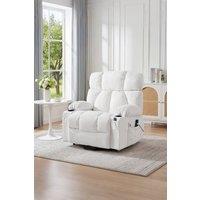 Living and Home Electric Recliner Chair Single Sofa with Heating & Massage Function in White